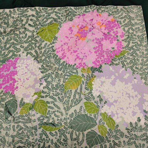 ❤️CHRISTIAN DIOR Pink Green Floral Silk Scarf Shawl Wrap Plump Forward Hem - Picture 2 of 7